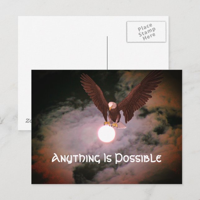 Carte Postale Tout est possible Aigle Inspirant (Devant / Derrière)