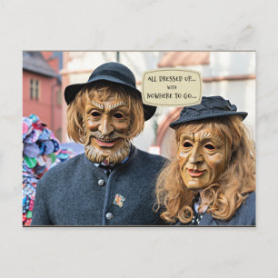 Carte Postale Tout habillé...avec nulle part où aller - Humour