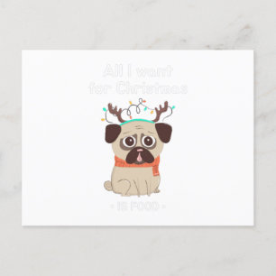 Carte Postale Tout I want for Christmas .IS FOOD. Funny Bunny