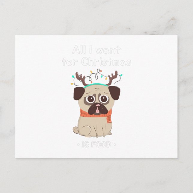 Carte Postale Tout I want for Christmas .IS FOOD. Funny Bunny (Devant)