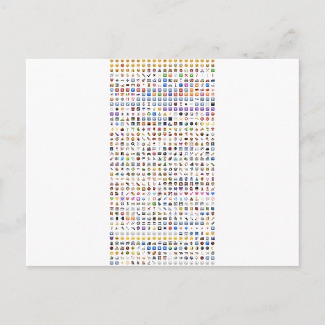 Carte Postale Tout iPhone / iOS emojis (Devant)