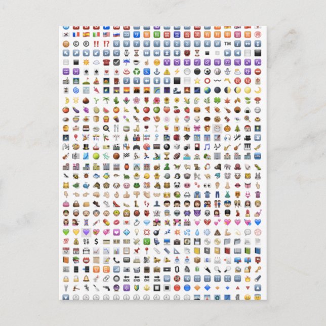 Carte Postale Tout iPhone / iOS emojis (Devant)