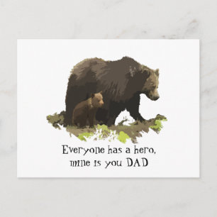 Carte Postale Tout le monde a un Héros, le mien s'appelle Papa, 