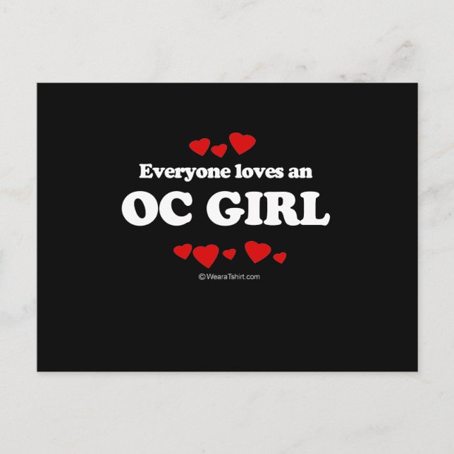 Carte Postale Tout le monde aime un T-shirt de fille OC (Devant)