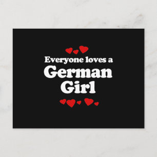 Carte Postale Tout le monde aime un T-shirt féminin allemand