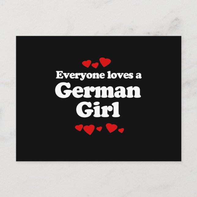 Carte Postale Tout le monde aime un T-shirt féminin allemand (Devant)
