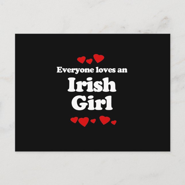 Carte Postale Tout le monde aime un T-shirt irlandais pour fille (Devant)