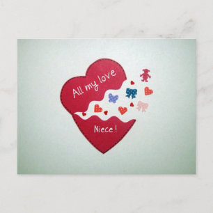 Carte Postale Tout mon amour Niece !