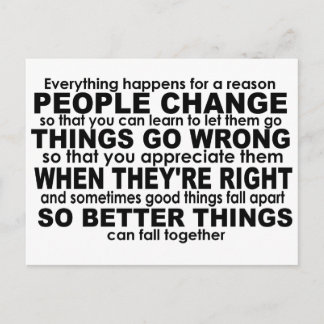 Carte Postale Tout se passe pour une raison Inspirationnelle