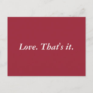 Carte Postale Tout simplement l'amour