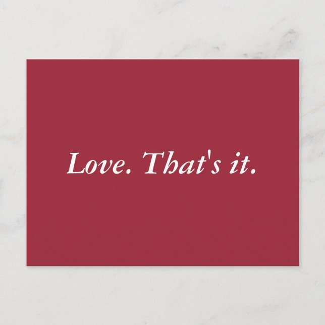 Carte Postale Tout simplement l'amour (Devant)