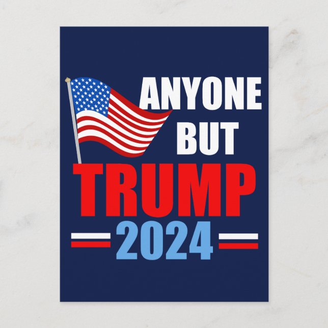 Carte Postale Toute personne sauf Trump 2024 Bleu politique drôl (Devant)