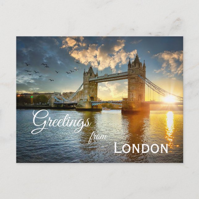 Carte Postale Tower Bridge au coucher du soleil (Devant)