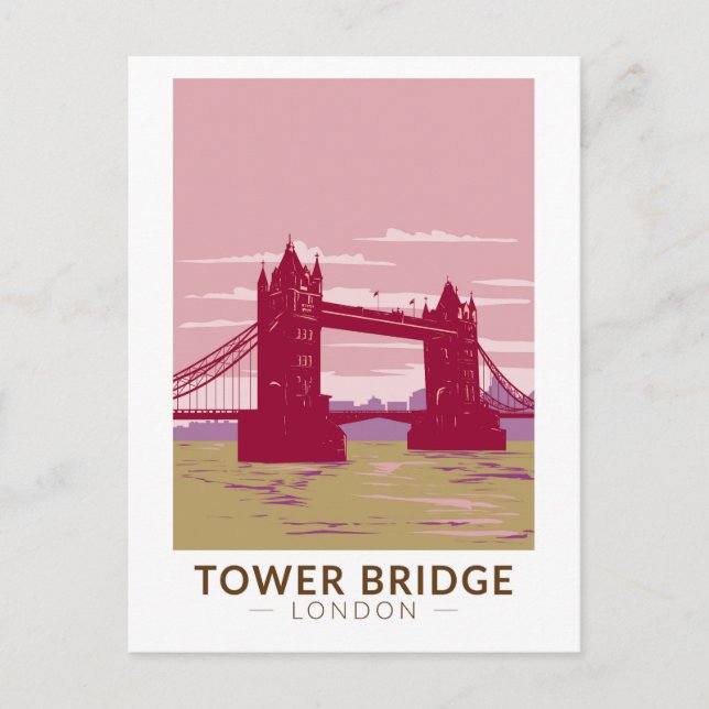 Carte Postale Tower Bridge London Travel Art Vintage (Devant)