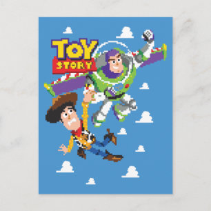 Carte Postale Toy Story 8Bit Woody et Buzz Lightyear