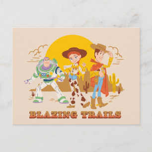 Carte Postale Toy Story Buzz, Jessie, Woody "Pistes enflammées"