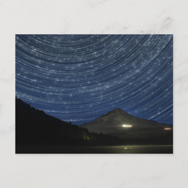 Carte Postale Traces Star au-dessus du mont Hood au lac Trillium (Devant)