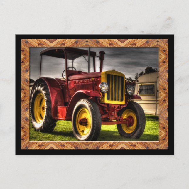 Carte postale Tracteur antique (Devant)