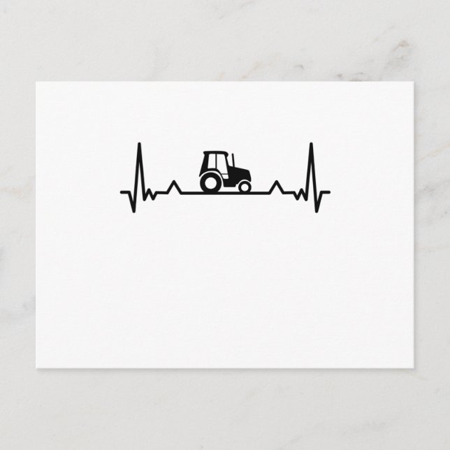 Carte Postale Tracteur battement de coeur L'agriculture et les d (Devant)