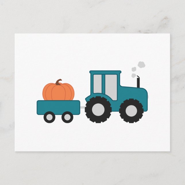 Carte Postale Tracteur citrouille (Devant)