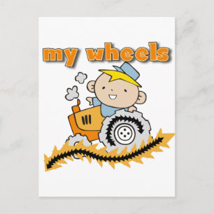 Carte Postale Tracteur mes T-shirts et cadeaux de roues