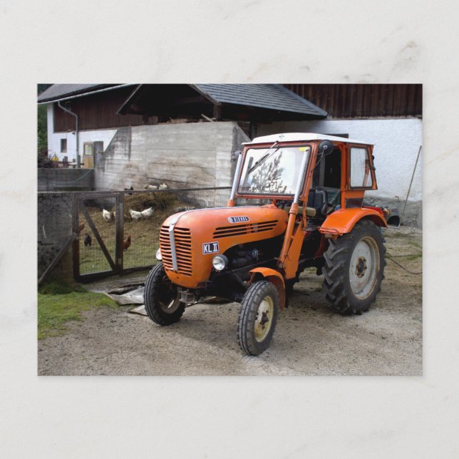 Carte Postale Tracteur Orange Steyr KL II (Devant)