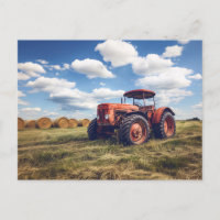 Tracteur rustique avec balles de foin
