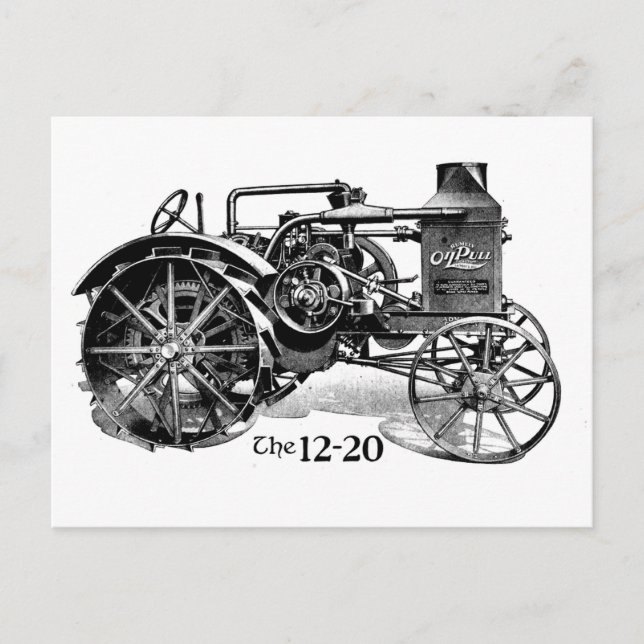 Carte postale Tracteur vintage (Devant)