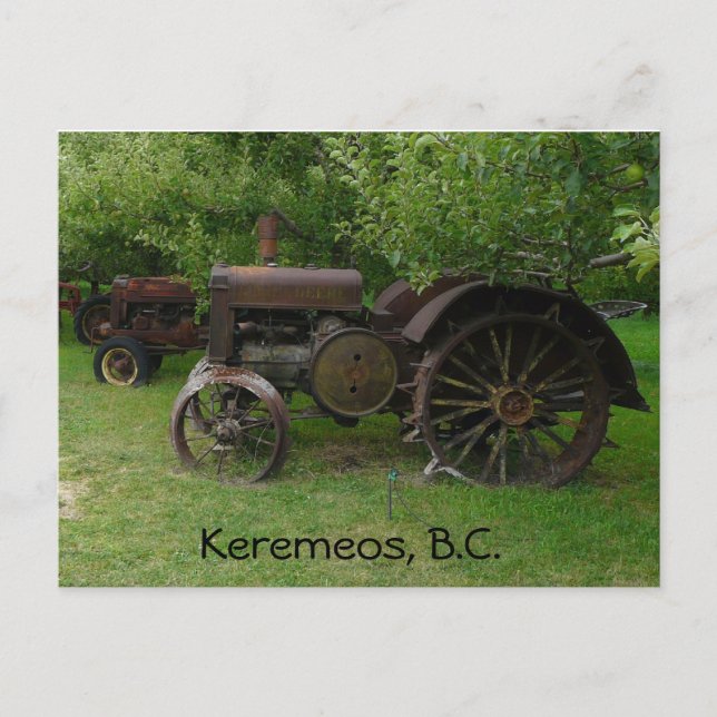 Carte Postale Tracteurs de roues en métal antique (Devant)