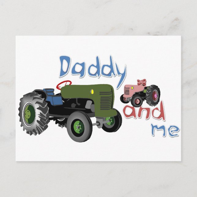 Carte Postale Tracteurs filles Daddy et Me (Devant)