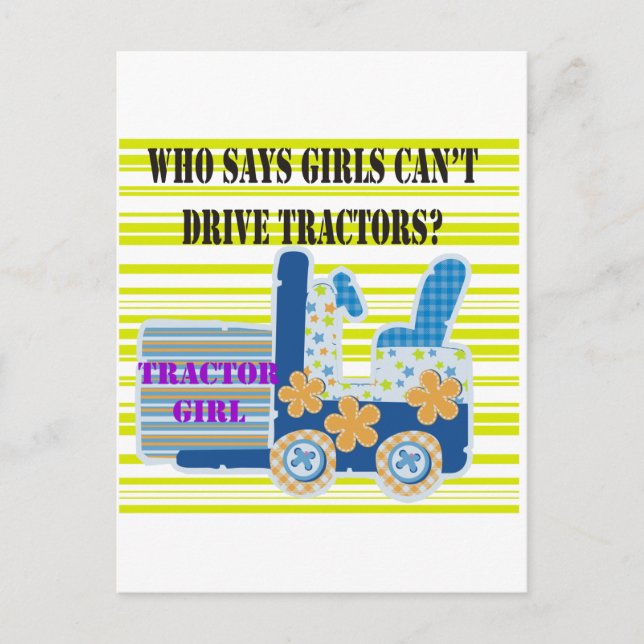 Carte Postale Tractor Girl Tshirts et cadeaux (Devant)