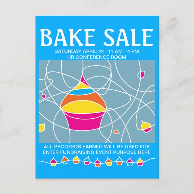Carte Postale tracts pour vente de pâtisseries (Devant)