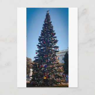 Carte Postale Tradition familiale des Fêtes de Noël avec un arbr