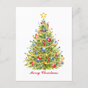 Carte postale traditionnelle de l'arbre de Noël