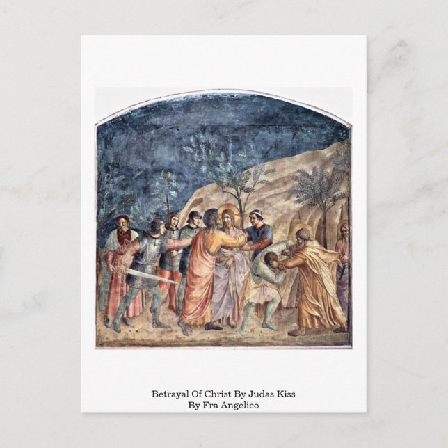 Carte Postale Trahison Du Christ Par Judas Baiser Par Fra Angeli (Devant)