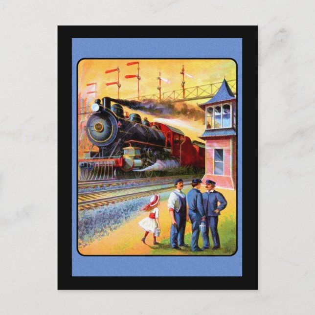 Carte Postale Train à vapeur Locomotive (Devant)