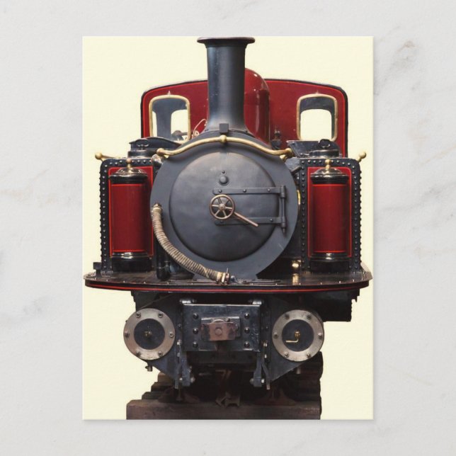 Carte Postale Train Bleu Et Rouge (Devant)