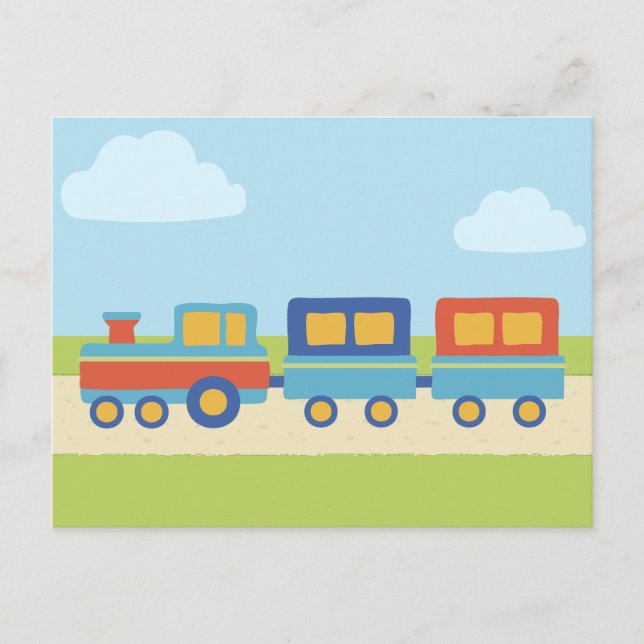Carte Postale Train coloré (Devant)