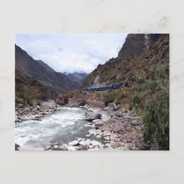 Carte Postale Train de la vallée de la rivière Urubamba Cusco Pé (Devant)