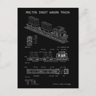 Carte Postale Train de lingots en fusion PTW "Plan"