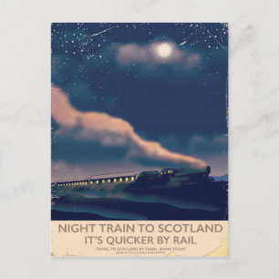 Carte Postale Train de nuit pour l'Écosse