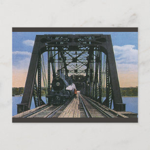 Carte Postale Train de transport Vintage voyage sur le pont