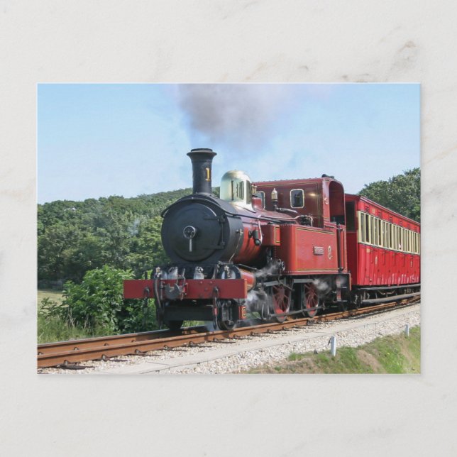 Carte Postale Train de vapeur à l'île de Man de Castletown (Devant)