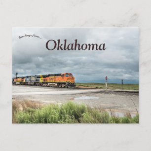 Carte Postale Train en Oklahoma par un jour nuageux
