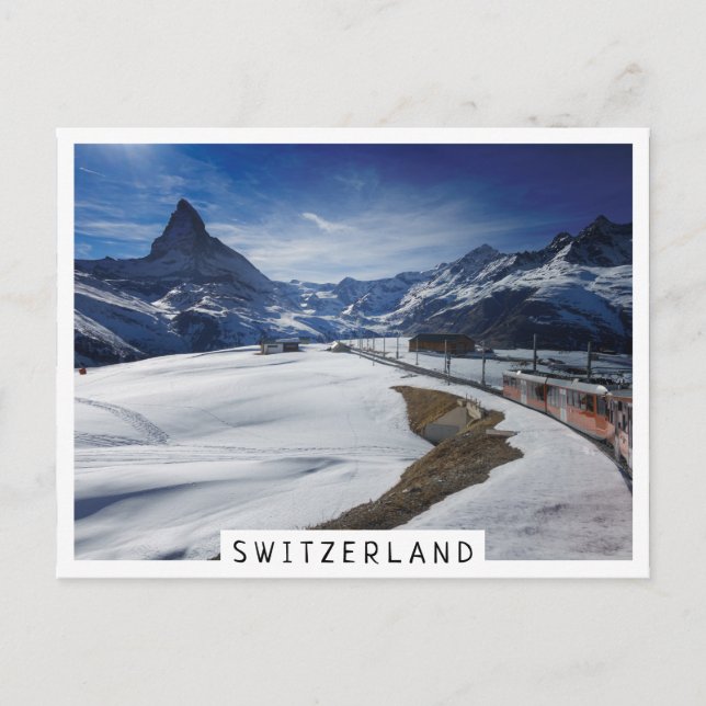 Carte Postale Train ferroviaire Gornergrat et Matterhorn à Zerma (Devant)
