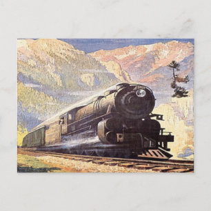 Carte Postale train ferroviaire vintage rétro locomotives touris