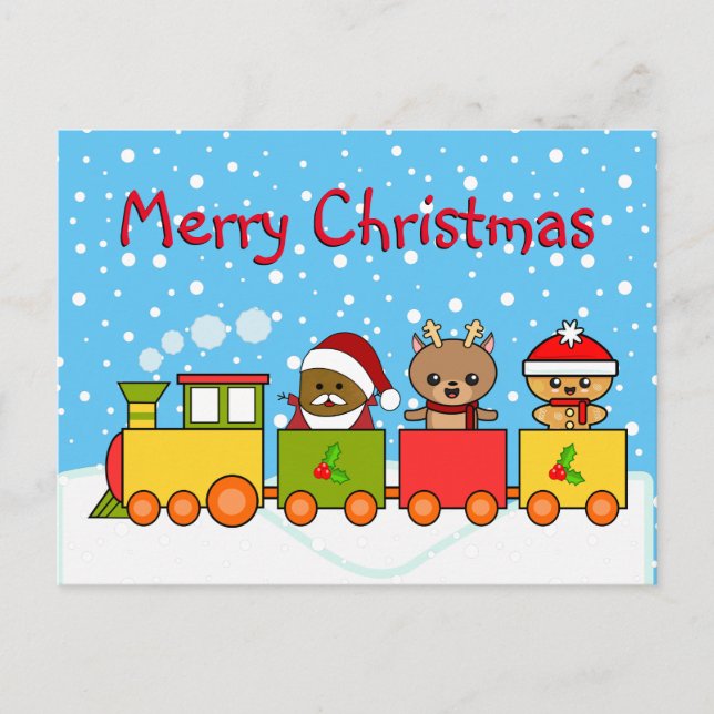 Carte Postale Train festif de Noël (Devant)