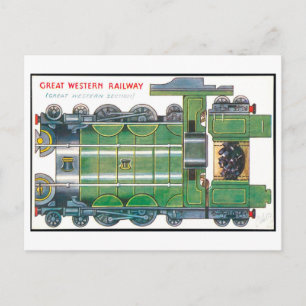 Carte Postale Train Jouet en Papier de Style Rétro -- Great West