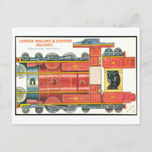 Carte Postale Train miniature en papier de style rétro--Angleter