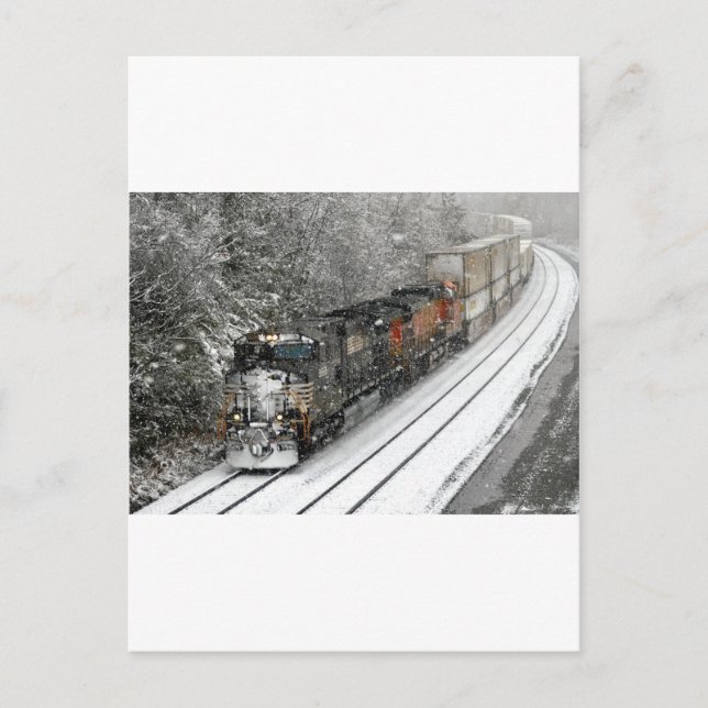 Carte Postale Train ouest à Snow (Devant)